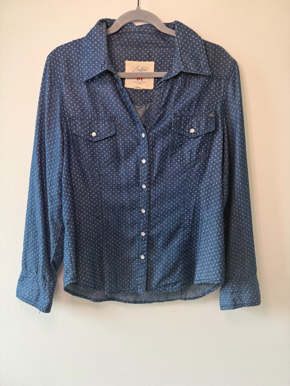 Buffalo David Bitton polka-dot denim blouse